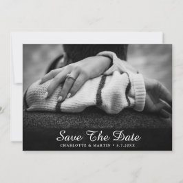 Rustikales Schwarzes Brett Save the Date Fotokarte