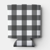 Rustikales Schwarzes Buffalo-Karo-Muster Monogramm Dosenkühler (Rückseite)