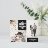 Rustikales Schwarzes Frohe Weihnachten 3 Foto Coll (Stehend Vorderseite)