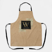 Rustikales Schwarzes Gold Monogramm Schürze (Vorderseite)