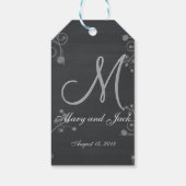 Rustikales Schwarzes Halbbrett 3d Monogramm Geschenkanhänger (Rückseite)