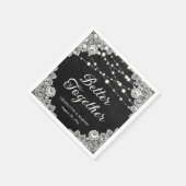 Rustikales Schwarzes Halbbrett Schnürsenkellicht H Serviette (Ecke)