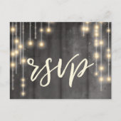 Rustikales Schwarzes Holz Einladungspostkarte (Vorderseite)