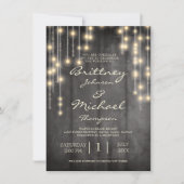 Rustikales Schwarzes Holz | Hochzeit Einladung (Vorderseite)