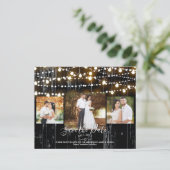 Rustikales schwarzes Holz & Lichter Foto Save-the- (Stehend Vorderseite)