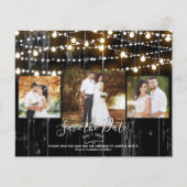 Rustikales schwarzes Holz & Lichter Foto Save-the- (Vorderseite)