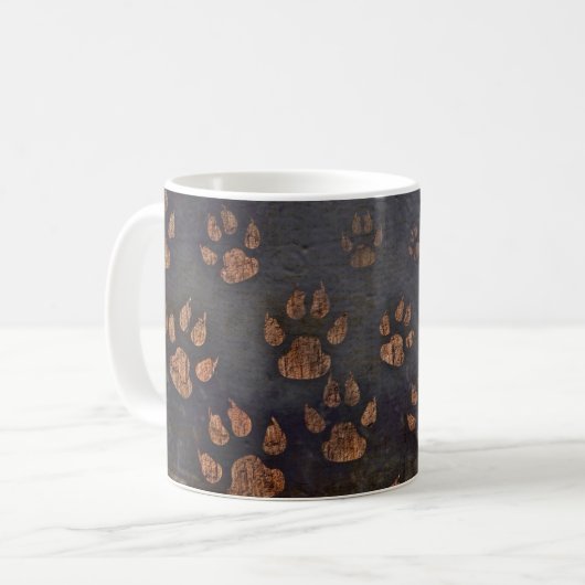 Rustikales schwarzes Muster Kaffeetasse (Vorderseite Links)