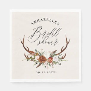 rustikales schwarzes Rost botanisches Brautparty Serviette