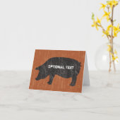 Rustikales Schwarzes Schwein Karte (Gelbe Blume)