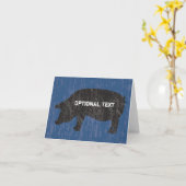 Rustikales Schwarzes Schwein Karte (Gelbe Blume)