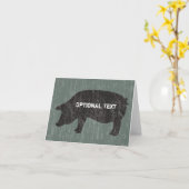 Rustikales Schwarzes Schwein Karte (Gelbe Blume)