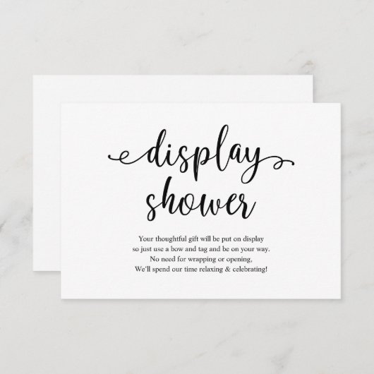 Rustikales schwarzes Skript, Anzeigedusche Begleitkarte (Vorne/Hinten)