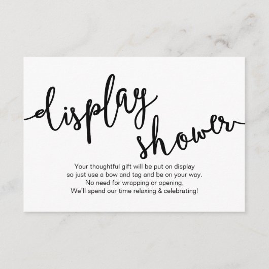 Rustikales Schwarzes Skript, Display-Dusche Begleitkarte (Vorderseite)