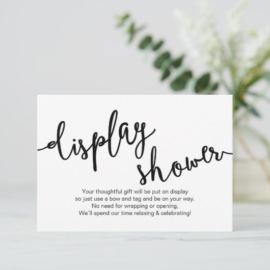 Rustikales Schwarzes Skript, Display-Dusche Begleitkarte (Stehend Vorderseite)