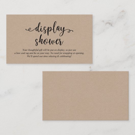 Rustikales schwarzes Skript, Display-Shooter Begleitkarte (Vorne/Hinten)