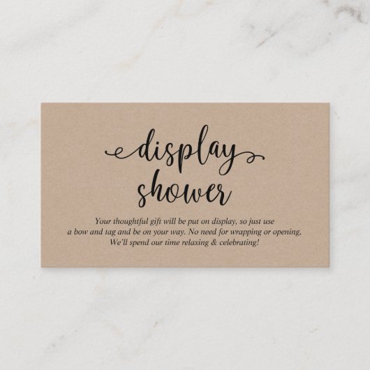 Rustikales schwarzes Skript, Display-Shooter Begleitkarte (Vorderseite)