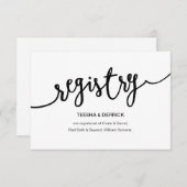 Rustikales schwarzes Skript, Heiratsregister Begleitkarte (Vorne/Hinten)