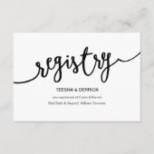 Rustikales schwarzes Skript, Heiratsregister Begleitkarte (Vorderseite)