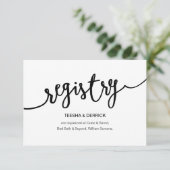 Rustikales schwarzes Skript, Heiratsregister Begleitkarte (Stehend Vorderseite)