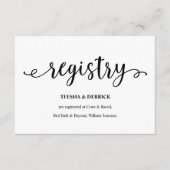 Rustikales schwarzes Skript, Heiratsregister Begleitkarte (Vorderseite)