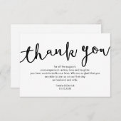 Rustikales schwarzes Skript, Hochzeit Danke Begleitkarte (Vorne/Hinten)