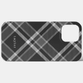 Rustikales Schwarzes und Graues Tartan Kariert mit Case-Mate iPhone Hülle (Rückseite (Horizontal))