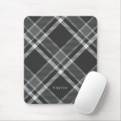 Rustikales Schwarzes und Graues Tartan Kariert mit Mousepad (Mit Mouse)