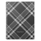 Rustikales Schwarzes und Graues Tartan Kariert mit Notizblock (Vorderseite)