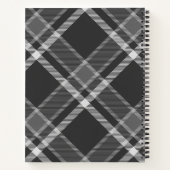 Rustikales Schwarzes und Graues Tartan Kariert mit Notizblock (Rückseite)