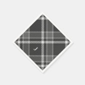 Rustikales Schwarzes und Grautartan Kariert mit Mo Serviette (Ecke)