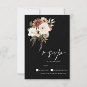 Rustikales Schwarzes und Pfirsichblütenhochzeit RS RSVP Karte (Vorderseite)