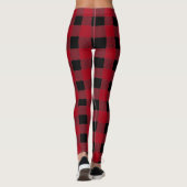 Rustikales Schwarzes und Rotes Buffalo Kariert Mod Leggings (Rückseite)