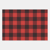 Rustikales schwarzes und rotes Flankenmuster Geschenkpapier Set (Vorderseite 3)