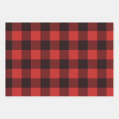 Rustikales schwarzes und rotes Flankenmuster Geschenkpapier Set (Vorderseite)