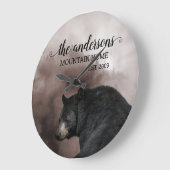 Rustikales Schwarzwalddekor-Monogramm Große Wanduhr (Winkel)