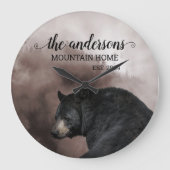 Rustikales Schwarzwalddekor-Monogramm Große Wanduhr (Vorderseite)