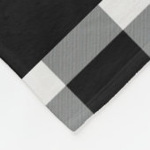 Rustikales Schwarzweiss-Büffel-Karo-Monogramm Fleecedecke (Ecke)