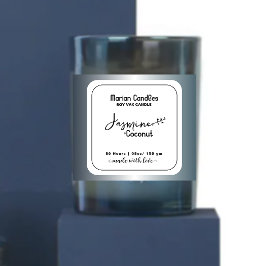 Rustikales Schwarzweiß-Personalisiertes Kerzensieg Quadratischer Aufkleber