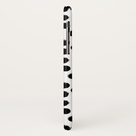 Rustikales Schwarzweiss-Polka-Punkt-Muster-Foto Case-Mate iPhone Hülle (Hinten/Links)