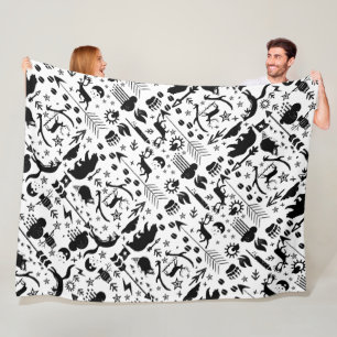 Rustikales Schwarzwurenbär Hirschfoxwaldmuster Fleecedecke