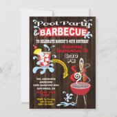 Rustikales Schwimmbad und GRILLEN Party Einladunge Einladung (Vorderseite)