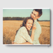 Rustikales Scrapbook Custom Foto Wedding Gästebuch (Rückseite)