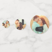 Rustikales Scrapbook Custom Foto Wedding Konfetti (Vorderseiten)