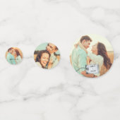 Rustikales Scrapbook Custom Foto Wedding Konfetti (Rückseiten)