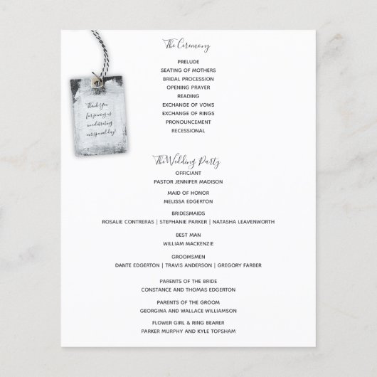 Rustikales Scrapbook Foto Hochzeitsprogramm (Rückseite)