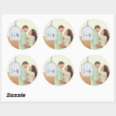Rustikales Scrapbook Foto Tag Round Sticker (Blatt)