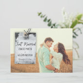 Rustikales Scrapbook Hochzeitheirat - Ankündigung (Stehend Vorderseite)