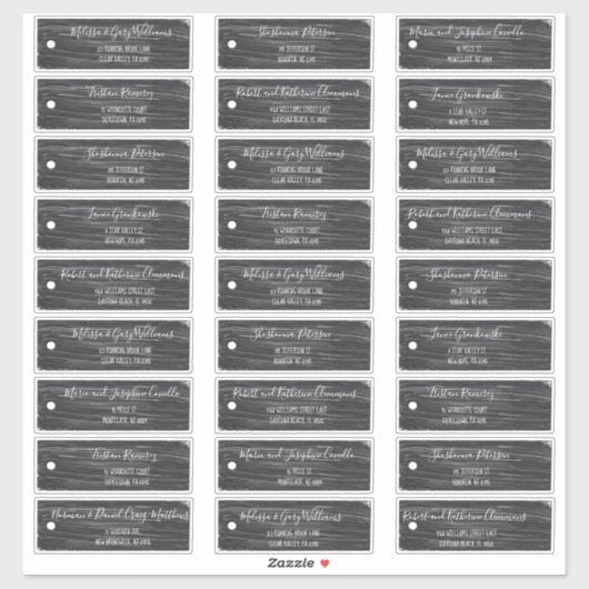 Rustikales Scrapbook Schwarze Tags Gästebuchsschil Aufkleber (Blatt)