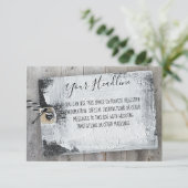 Rustikales Scrapbook Tag Custom Message Encryption Einladung (Stehend Vorderseite)