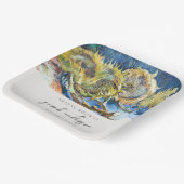 Rustikales Script Blue Yellow Sunflower Brautparty Pappteller (Gewinkelt)